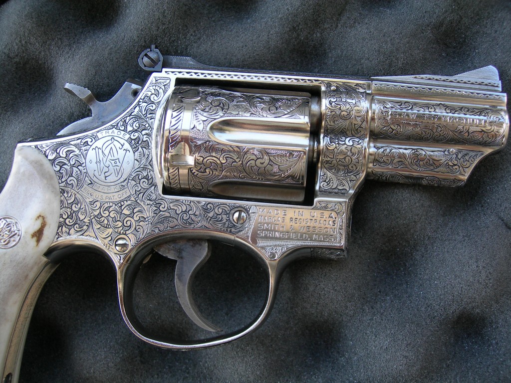 American Scroll engraving, N-Frame revolver, Smith and Wesson